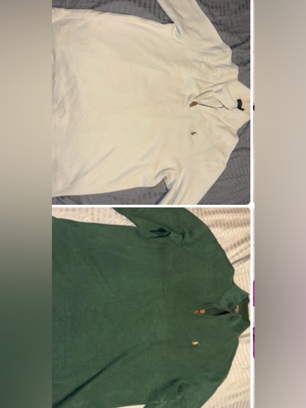 Ralph Lauren Crewneck Sweatshirt in White and Forest Green